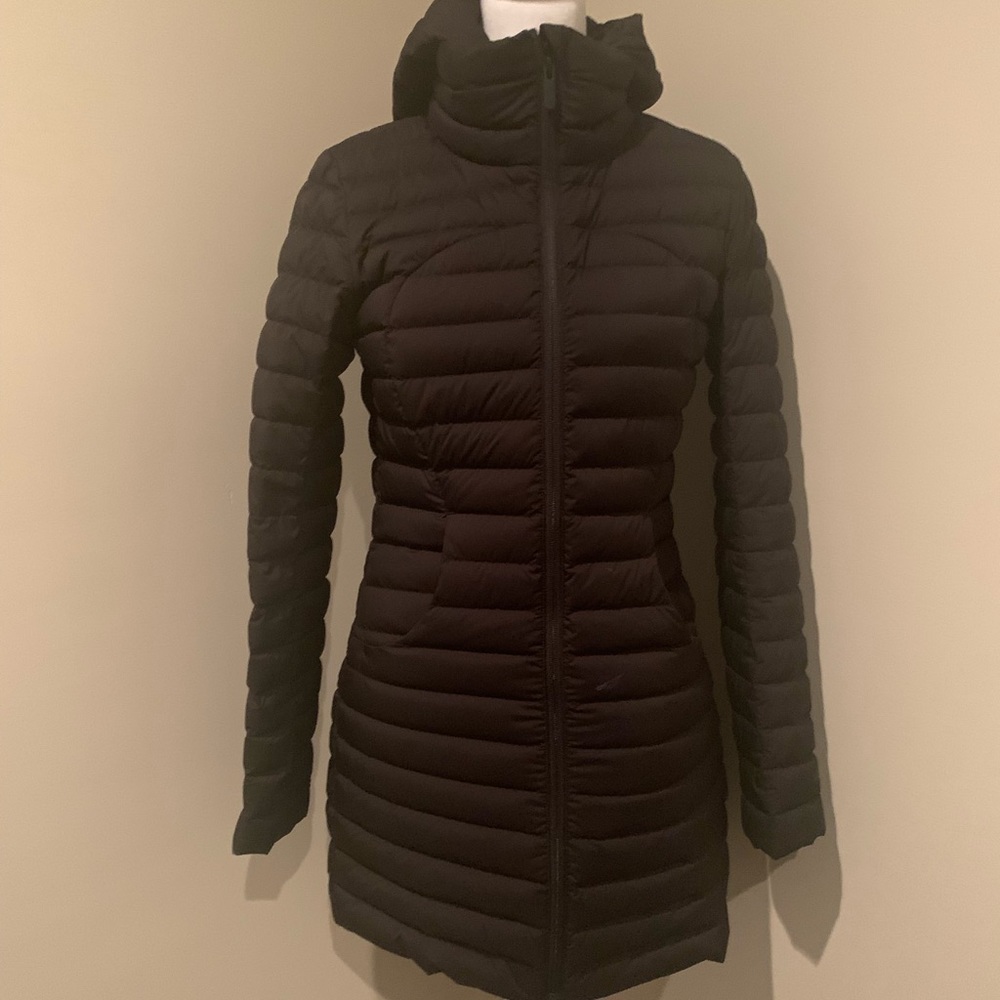 Lulu Lemon Pack It Down Long Coat in black